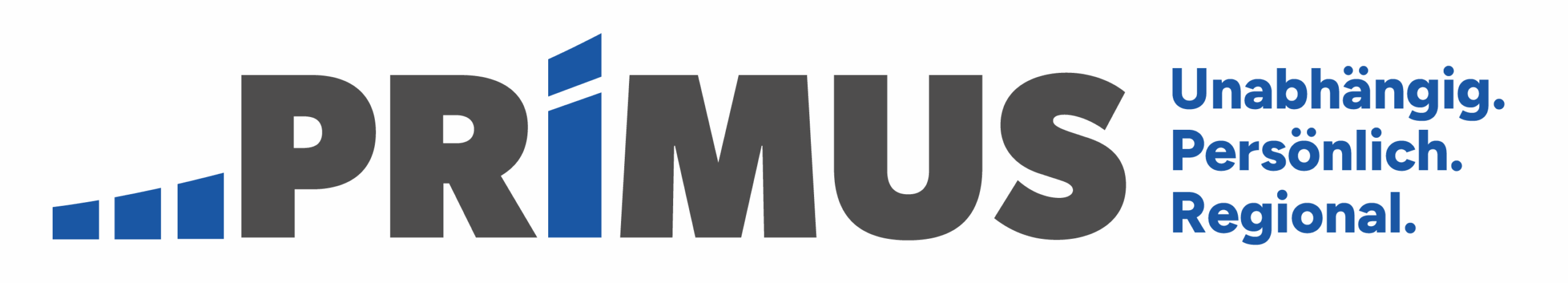 Primus Finanzdienst GmbH Logo – unabhängiger Versicherungsmakler in Hennef bei Köln/Bonn, Slogan: Unabhängig. Persönlich. Regional.